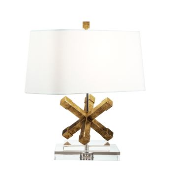 Jackson Square 1 Light Table Lamp - Distressed Gold with Cream Shade