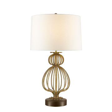 Lafitte 1 Light Table Lamp - Distressed Gold with Cream Shade
