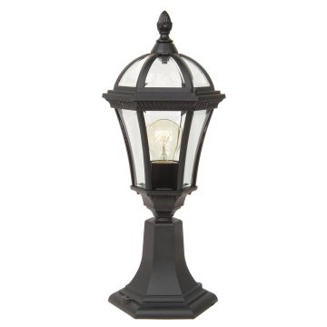 Ledbury 1 Light Pedestal Lantern - Black