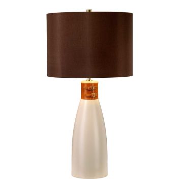Hammersmith 1 Light Table Lamp - Taupe with Brown Shade
