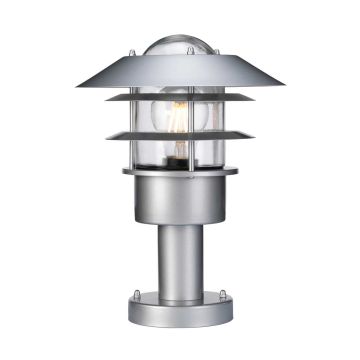 Helsingor 1 Light Pedestal Lantern - Silver