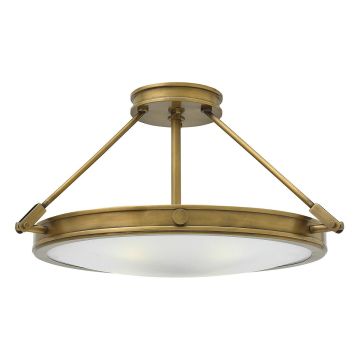 Collier 4 Light Large Semi-Flush - Heritage Brass