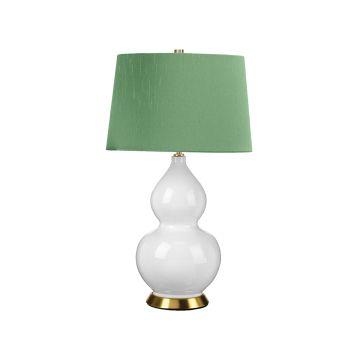 Isla 1 Light Table Light - Aged Brass, White, Green with Okra Green Shade
