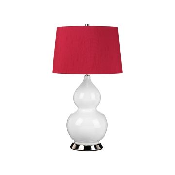 Isla 1 Light Table Light - Polished Nickel, White, Red with Beetroot Red Shade