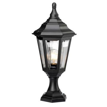 Kinsale 1 Light Pedestal/Porch Lantern - Black