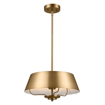 Luella 3lt Duo-Mount Pendant - Brushed Natural Brass