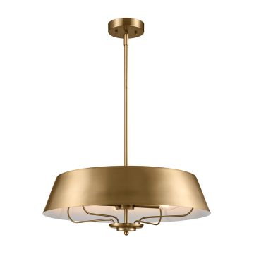 Luella 4lt Duo-Mount Pendant - Brushed Natural Brass