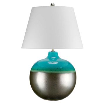 Laguna 1 Light LargeTable Lamp - Turquoise and Graphite Glaze