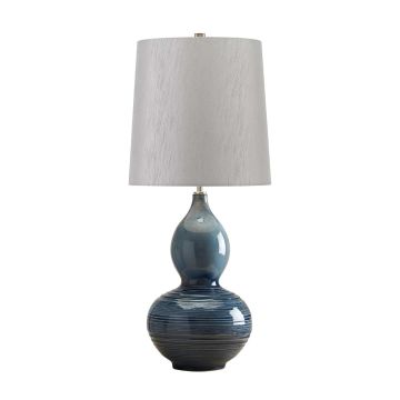 Lapis Gourd 1 Light Table Lamp - Blue with Light Grey Shade