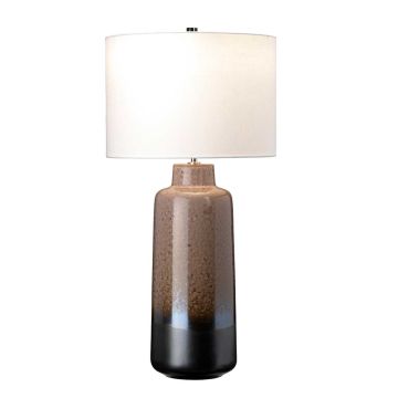 Maryland 1 Light Table Lamp - Light Brown & Matt Graphite with White Shade