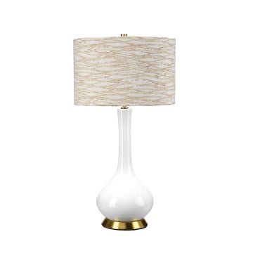 Milo 1 Light Table Lamp - Aged Brass, White, Orange