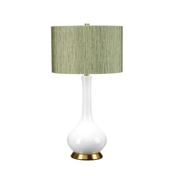 Milo 1 Light Table Lamp - Aged Brass, White, Green