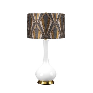 Milo 1 Light Table Lamp - Aged Brass, White, Grey, Brass