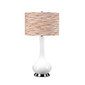 Milo 1 Light Table Lamp - Polished Nickel, White, Orange