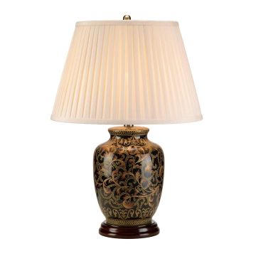 Morris 1 Light Small Table Lamp - Gold and Black with Cream Shade