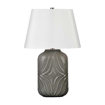 Muse 1 Light Table Lamp - Grey with White Shade