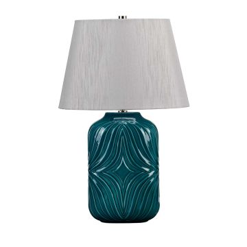 Muse 1 Light Table Lamp - Turqoise with Grey Shade