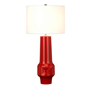 Muswell 1 Light Table Lamp - Red with White Shade