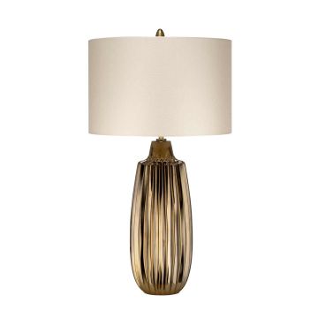 Newham 1 Light Large Table Lamp - Bronze Ceramic / Pearl shade
