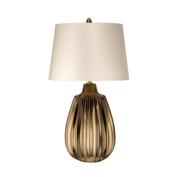 Newham 1 Light Small Table Lamp - Bronze Ceramic / Pearl shade