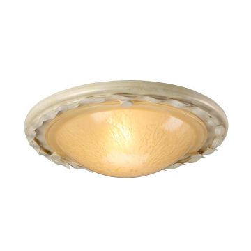 Olivia 1 Light Flush - Ivory/Gold Patina