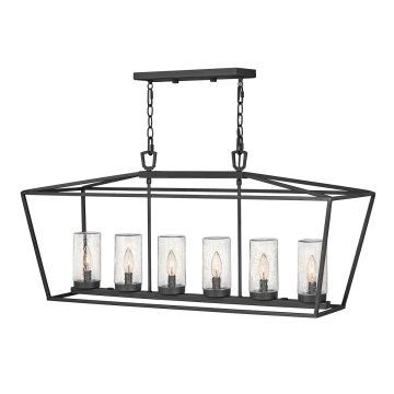Alford Place 6 Light Outdoor Linear Pendant - Museum Black