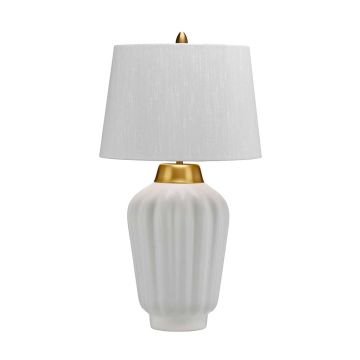 Bexley 1 Light Table Lamp - White & Brushed Brass