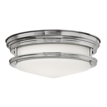 Hadrian 2 Light Flush - Opal Glass - Chrome