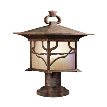 Morris 1 Light Pedestal Lantern - Distressed Copper