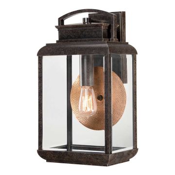 Byron 1 Light Large Wall Lantern - Imperial Bronze with Copper Reflector