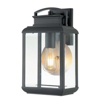 Byron 1 Light Medium Wall Lantern - Graphite with Pewter Reflector