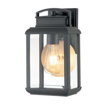 Byron 1 Light Small Wall Lantern - Graphite with Pewter Reflector