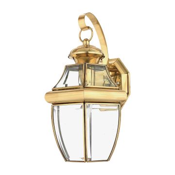Newbury 1 Light Medium Wall Lantern - Lacquered Polished Brass