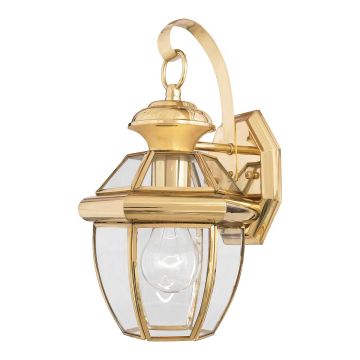 Newbury 1 Light Small Wall Lantern - Lacquered Polished Brass