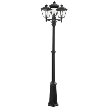 Turin 3 Light Triple Lamp Post - Black