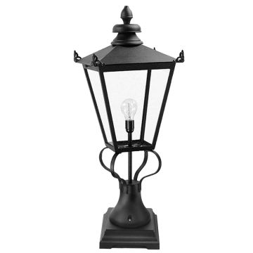 Wilmslow 1 Light Pedestal Lantern - Black