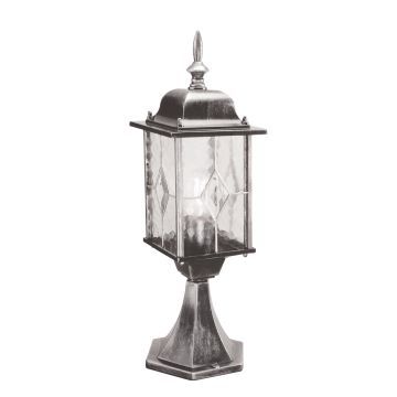 Wexford 1 Light Pedestal Lantern - Black/Silver
