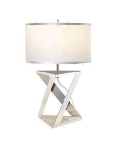 Aegeus 1 Light Table Lamp - Polished Nickel with Silver Shade
