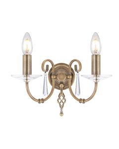 Aegean 2 Light Wall Light - Aged Brass