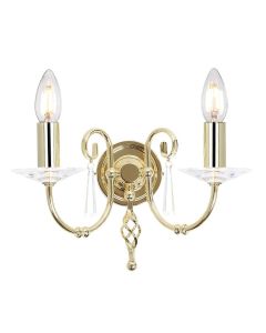 Aegean 2 Light Wall Light - Polished Brass
