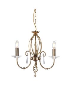 Aegean 3 Light Chandelier - Aged Brass