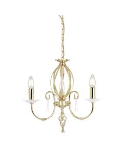 Aegean 3 Light Chandelier - Polished Brass