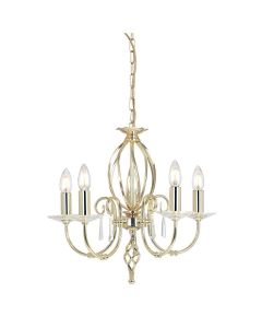 Aegean 5 Light Chandelier - Polished Brass