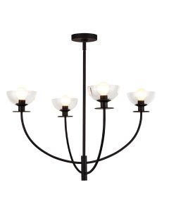Sylvia 4 lt Chandelier - Matte Black