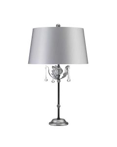 Amarilli 1 Light Table Lamp with Silver Shade - Black with Silver Patina