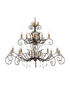 Amarilli 15 Light Chandelier - Bronze with Gold Patina