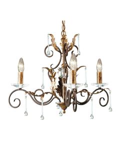 Amarilli 3 Light Chandelier - Bronze with Gold Patina