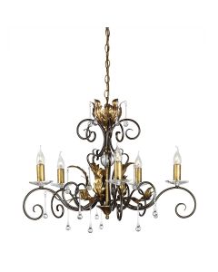 Amarilli 5 Light Chandelier - Bronze with Gold Patina