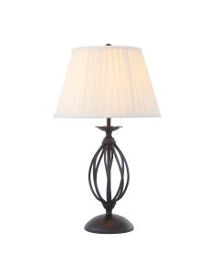 Artisan 1 Light Table Lamp with Ivory Shade - Black