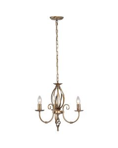 Artisan 3 Light Chandelier - Aged Brass
